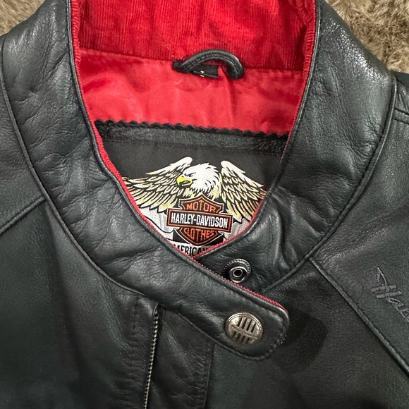 Harley Davidson Leather Red Heart Jacket - Picture 9 of 11